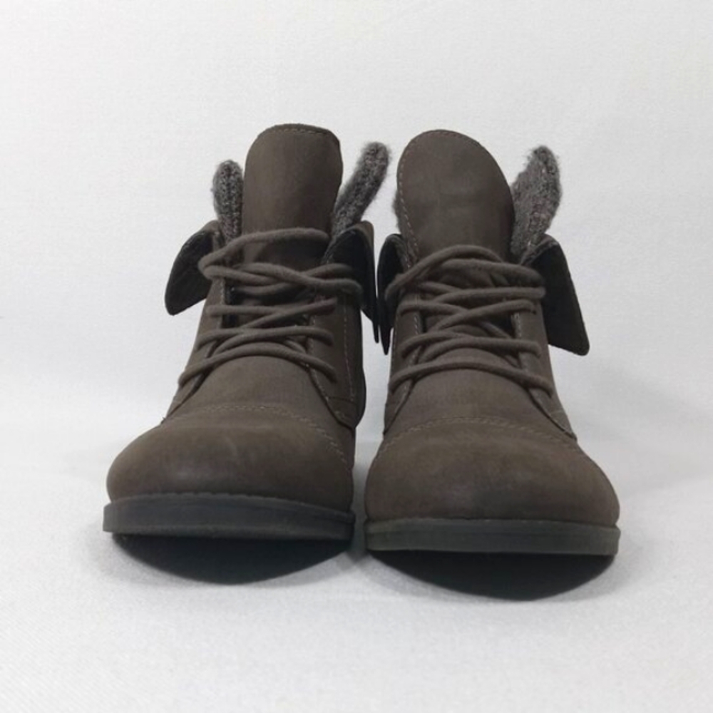 MADDEN GIRL Ruxben Gray Cuff Lace Up Ankle Boots Womens Size 9.5 - Picture 5 of 15